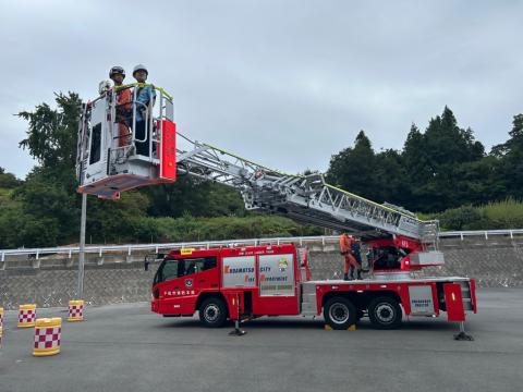 はしご車搭乗
