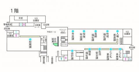 下松市役所1階窓口