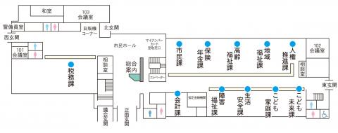 下松市役所1階窓口