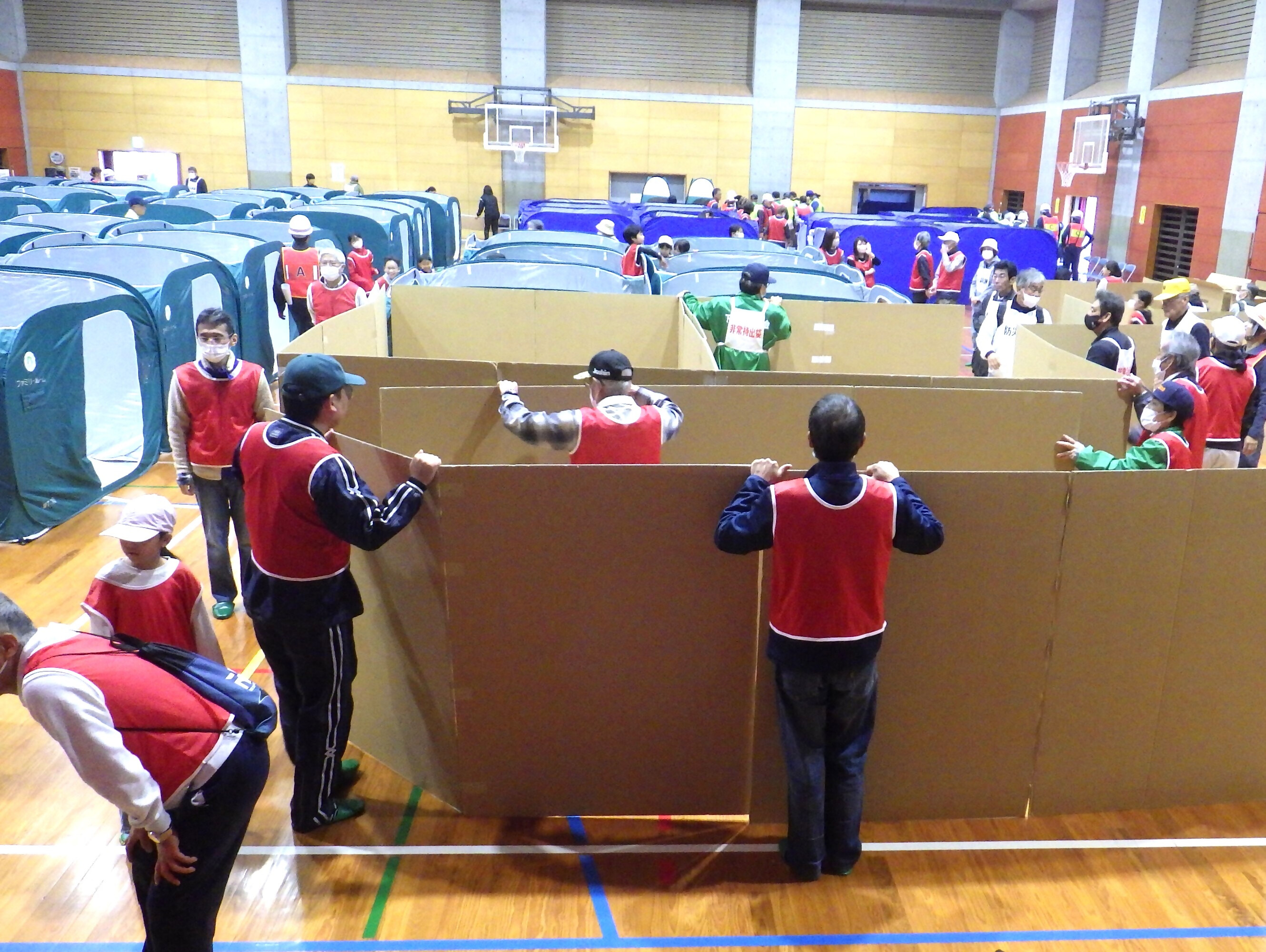 避難所運営訓設営